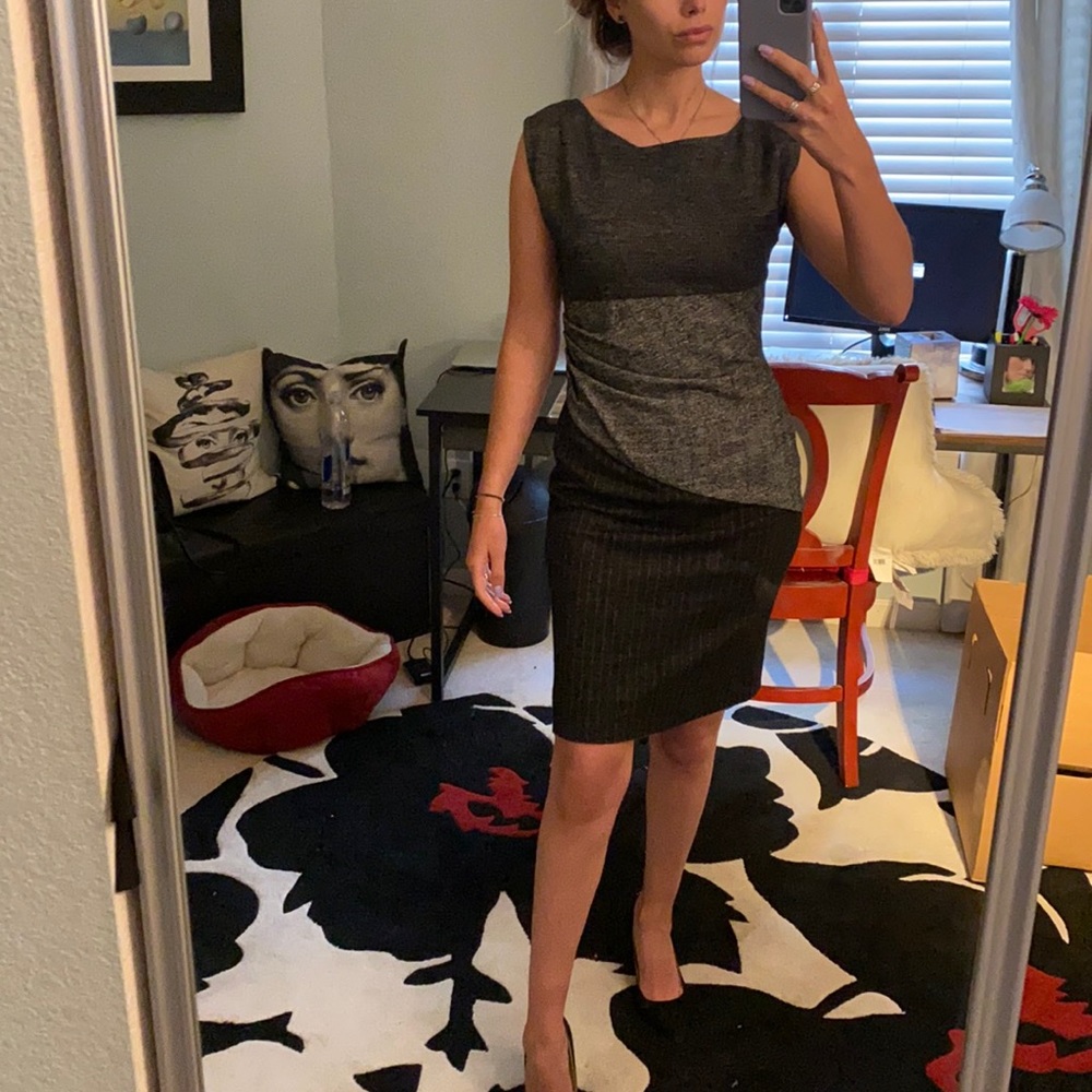 Grey patterned DVF dress